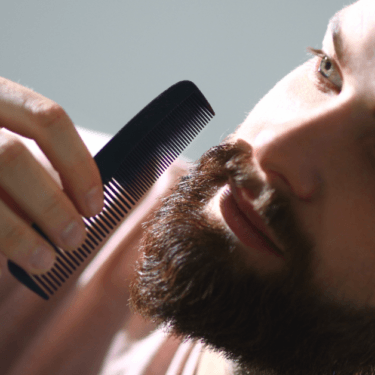 front view male beard grooming