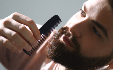front view male beard grooming
