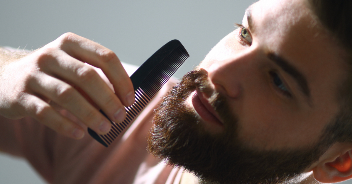 front view male beard grooming