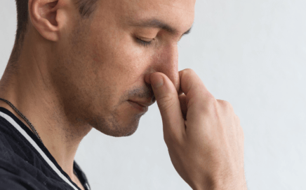 side view man bad odor