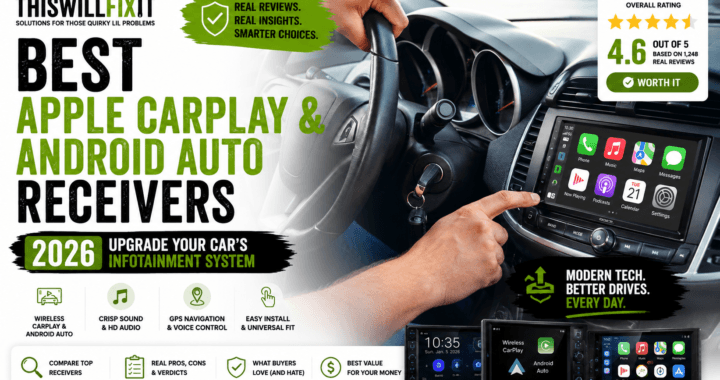 **Alt Tag:** Best Apple CarPlay and Android Auto receivers for upgrading your car's infotainment system, featuring wireless smartphone connectivity, GPS navigation, hands-free calling, music streaming, and touchscreen controls for a smarter driving experience.