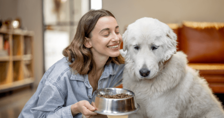 happy owner and dog image