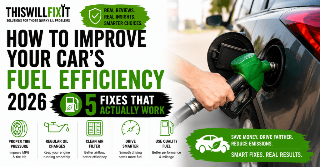 how to improve your cars fuel efficieny, car getting fueled at gas pump.