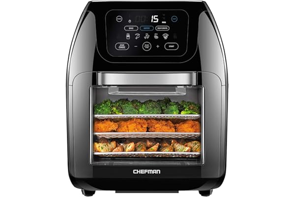 CHEFMAN Multifunctional Digital Air Fryer+ Rotisserie, Dehydrator, Convection Oven, 17 Touch Screen Presets Fry, Roast, Dehyd