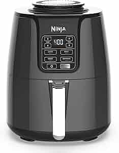 Ninja Air Fryer, Roast, Bake, Air Fry, Roast, Broil, Reheats, & Dehydrates, 4-in-1, Fries, Frozen Food, Veggies, and Juicy Meat, Less Oil, Easy Meals, Healthy Meals, Compact, 4 QT, Grey, AF101