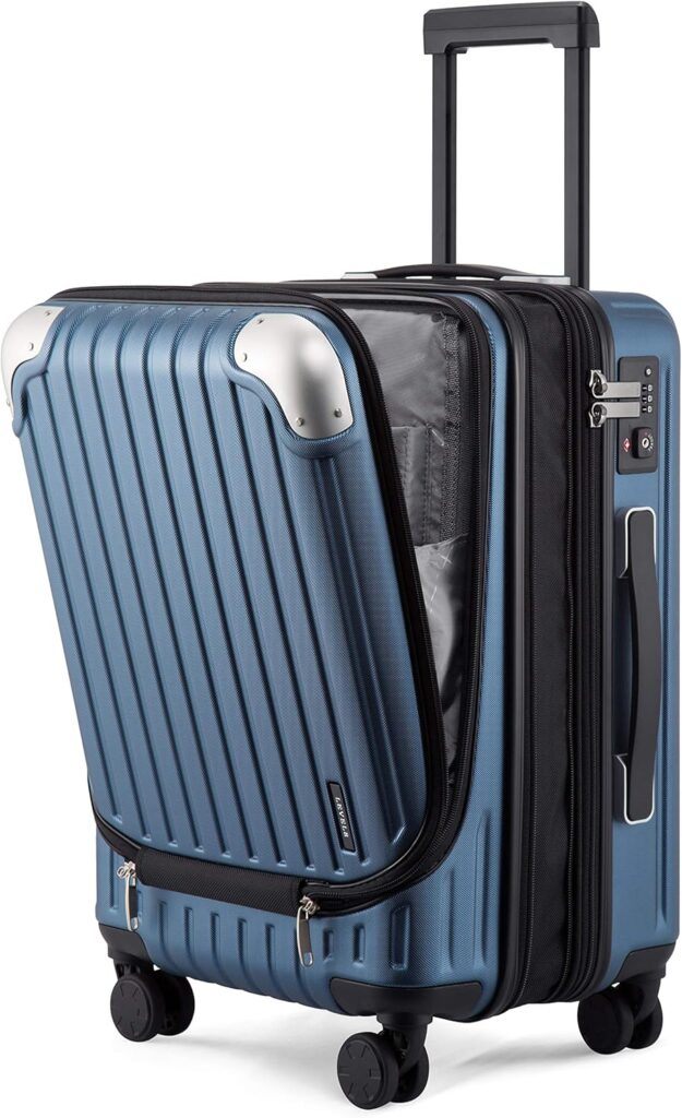 A premium choice for travelers who want style, durability, and effortless mobility front view with spinner wheels