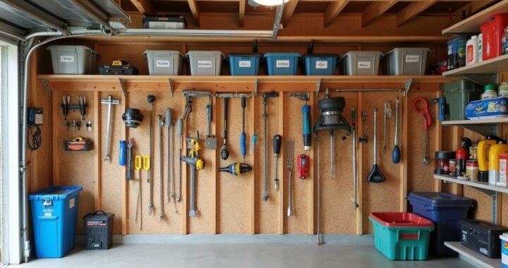 Organized DIY garage with tool storage wall and space-saving upgrades for weekend projects