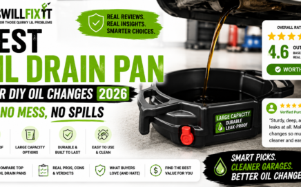 Funnel King 4 Gallon Oil Drain Pan with E-Z Grip Handles, Heavy Duty Polyethylene, 17-3/4 Inch Top ID, 1 Inch Spout, Black, Made in USA (32953)